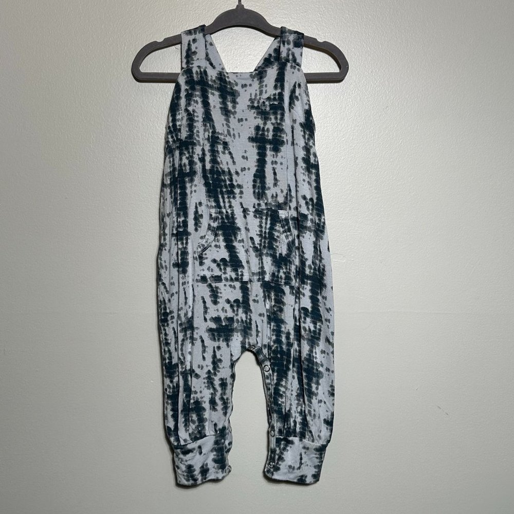 Kate Quinn | Kanga Cuffed Overall | Ocean Shibori | Beechwood Modal | 6-12 month